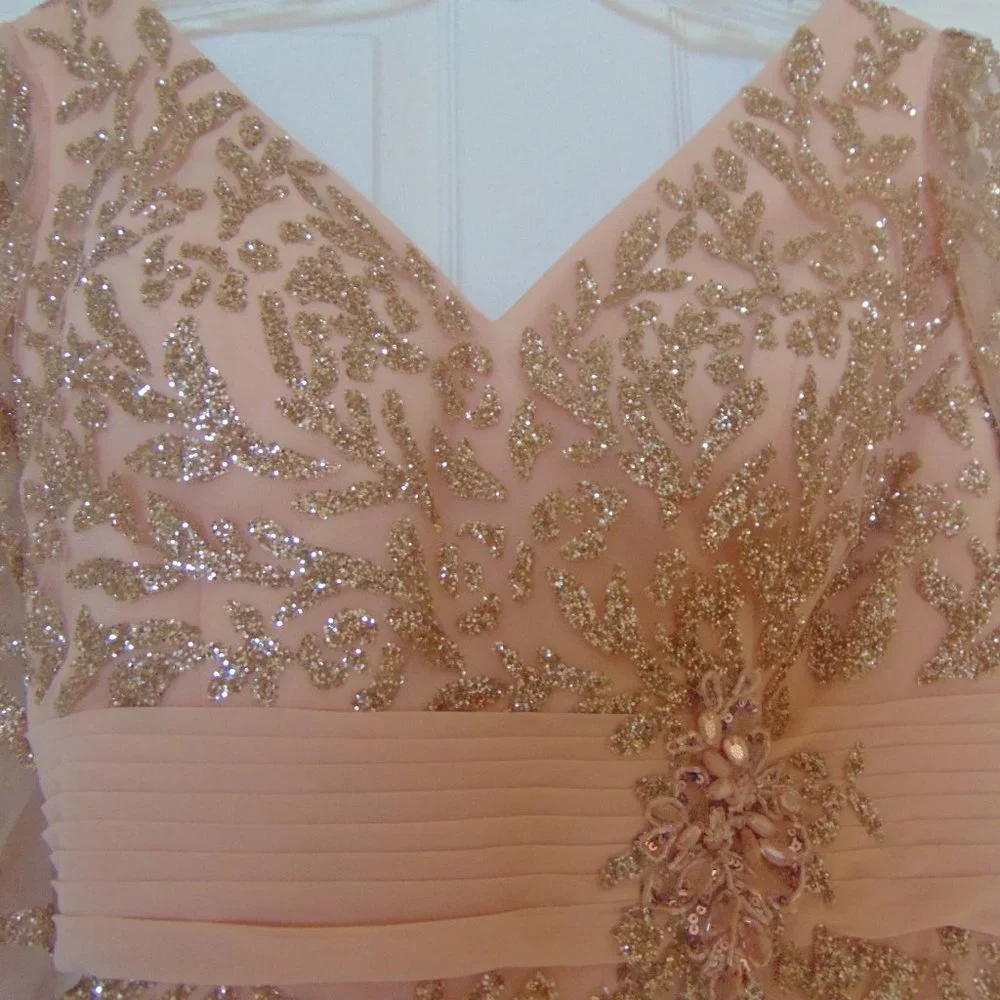 Mother of the Bride peach Chiffon gown by Cameron Blake - Picture 3 of 16